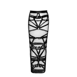 Jupe longue fendue Bondesque F360 - Noir Handmade