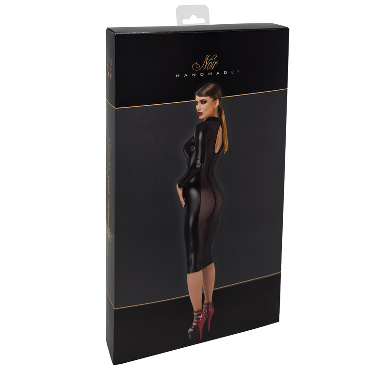 Robe fuseau Crystal F371 - Noir Handmade