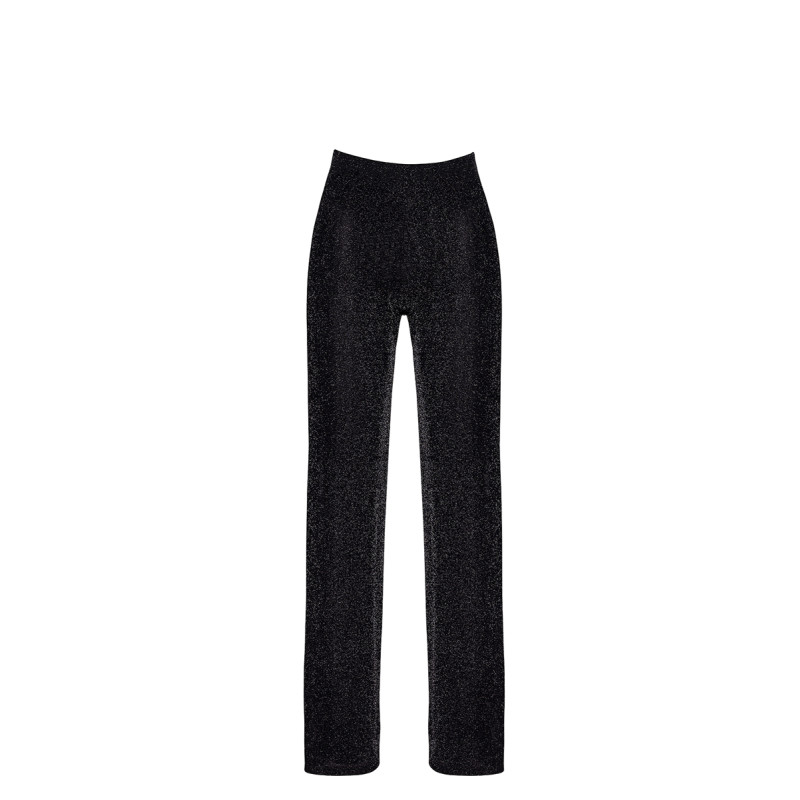Pantalon en maille pailletée Onyx F374 - Noir Handmade