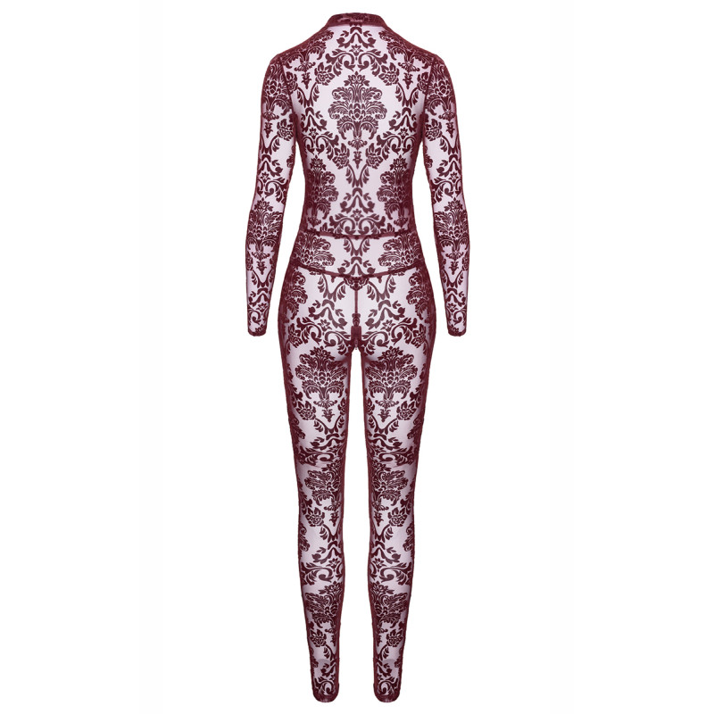 Combinaison en tulle floqué Kink Royal F382 - Noir Handmade