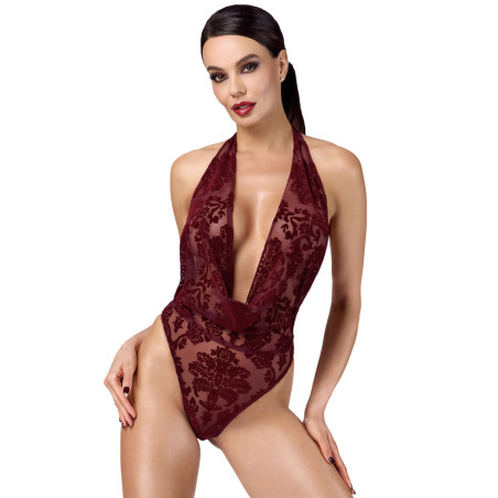 Body en tulle floqué Kink Royal F386 - Noir Handmade