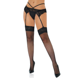 Bas résille Net Stockings with Lace Top - Daring Intimates