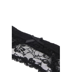 Porte-jarretelles et string Noir - Litolu Lingerie