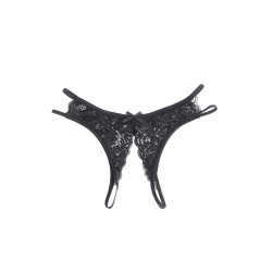 String ouvert dentelle Noir - Litolu Lingerie