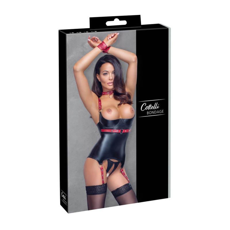 Ensemble ouvert avec collier et menottes - Cotelli Bondage