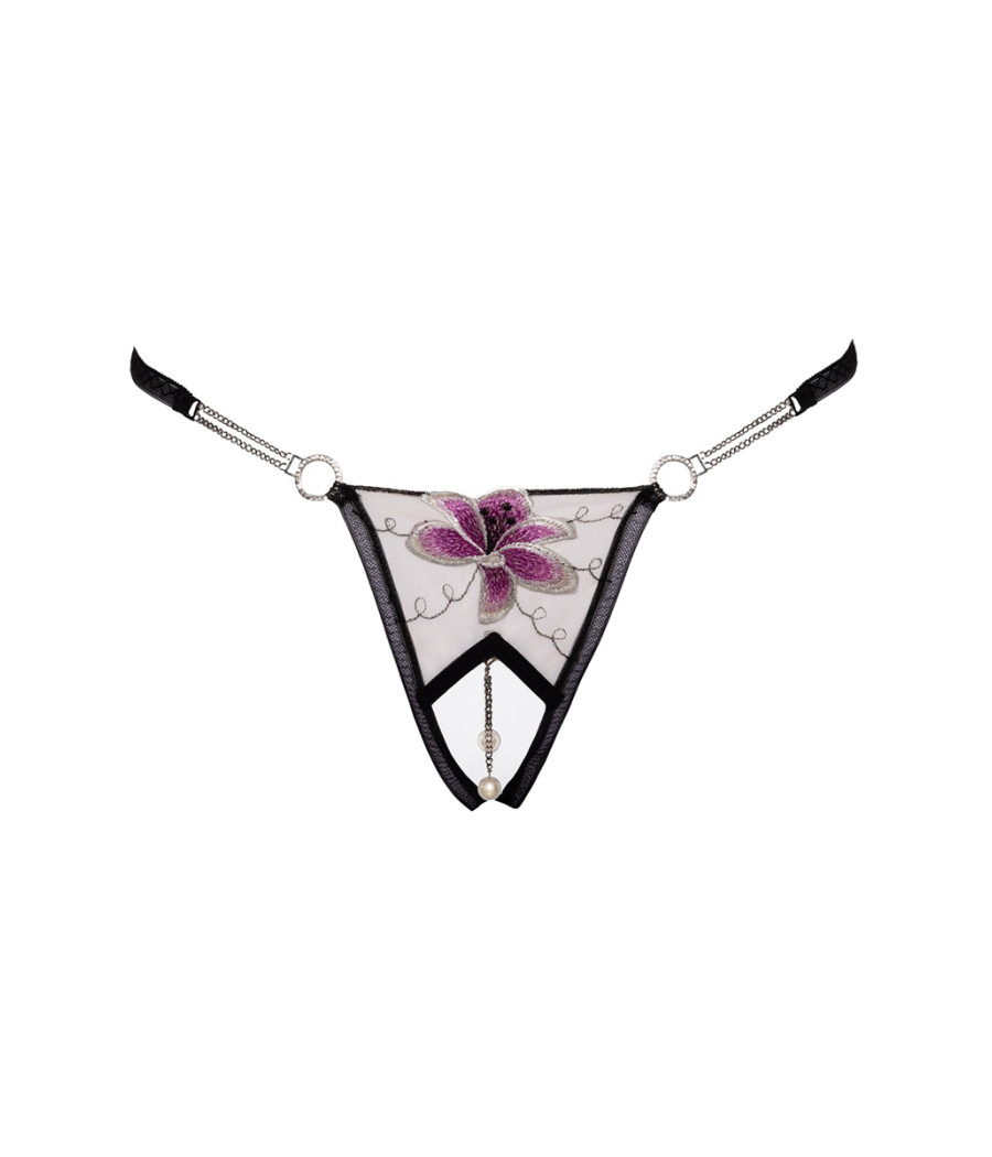String ouvert Fleur brodée - Cottelli LINGERIE