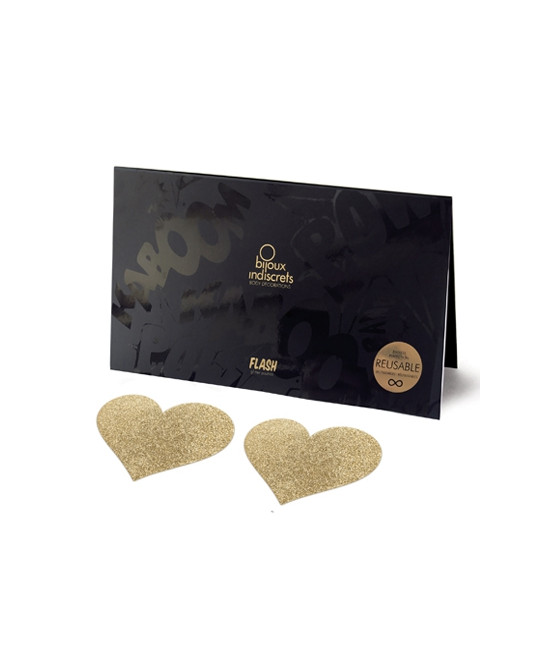 Bijoux de seins Flash Coeur Or