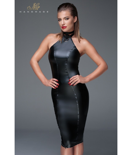 Robe moulante wet look F160