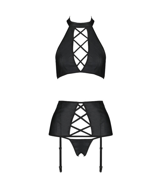 Ensemble sexy faux cuir Nancy - Passion