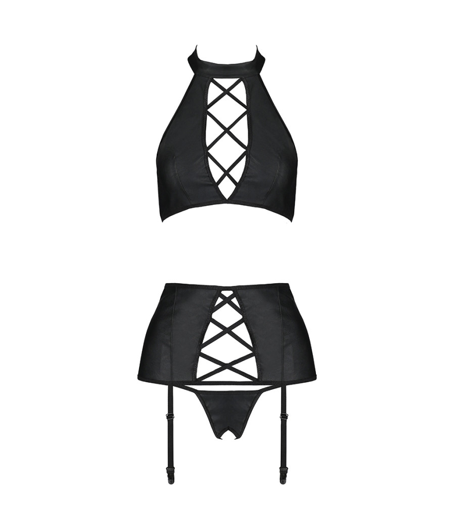 Ensemble sexy faux cuir Nancy - Passion