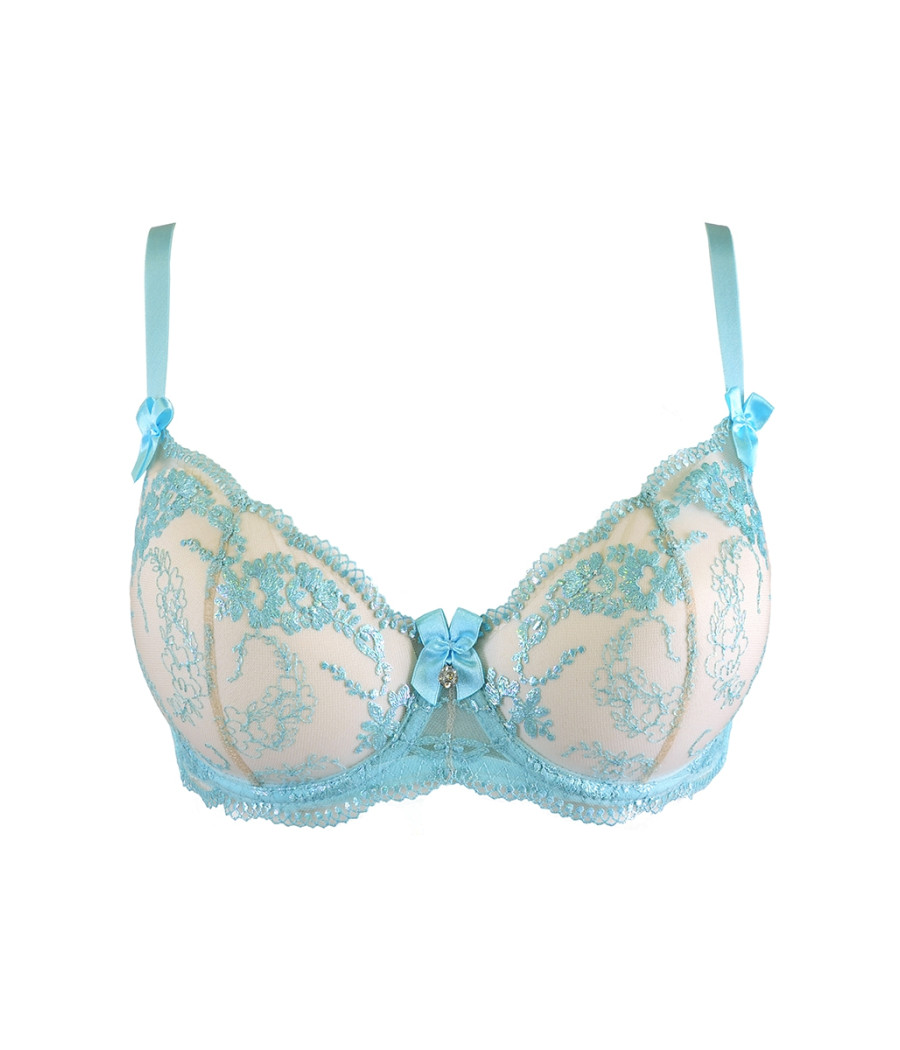 Soutien-gorge dentelle bleu V-10131 - Axami