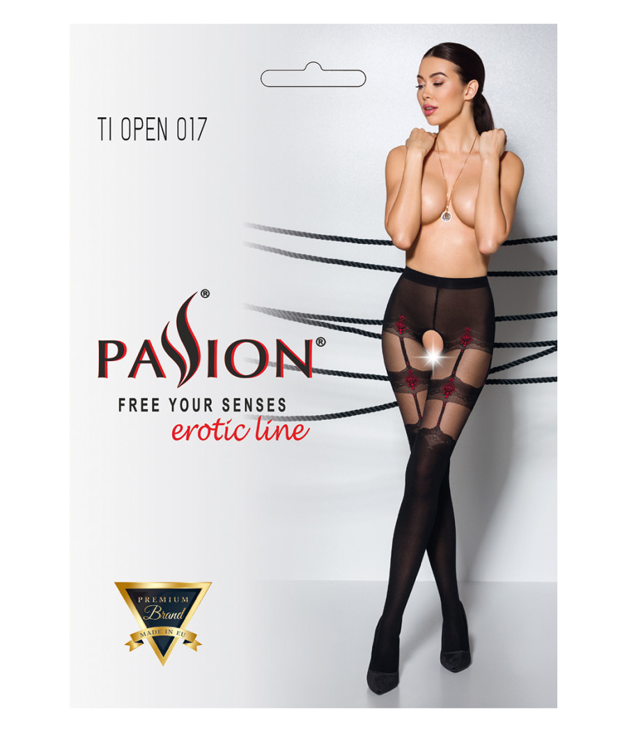 Collants ouverts TI017 20/40 deniers - noir