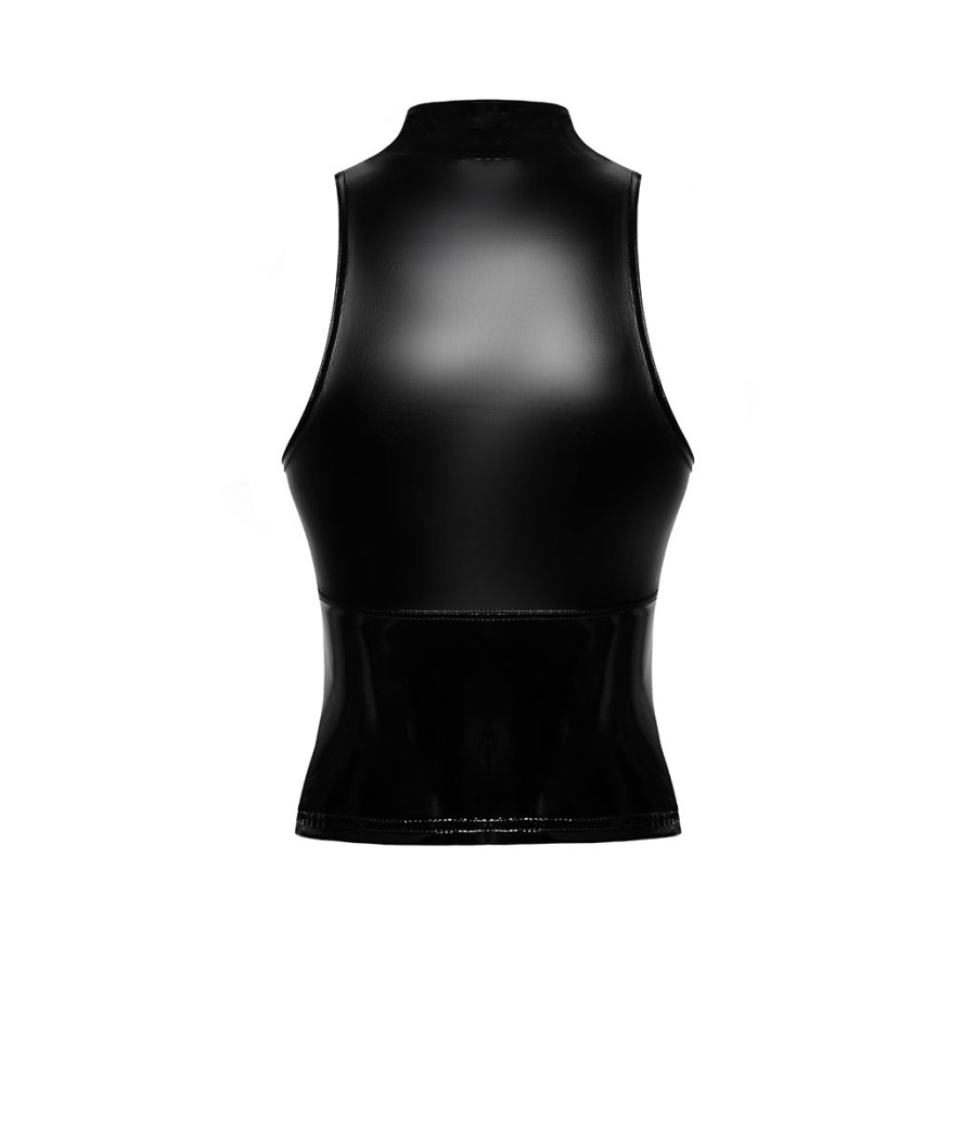 Top zippé Glam F324 vinyle et wetlook