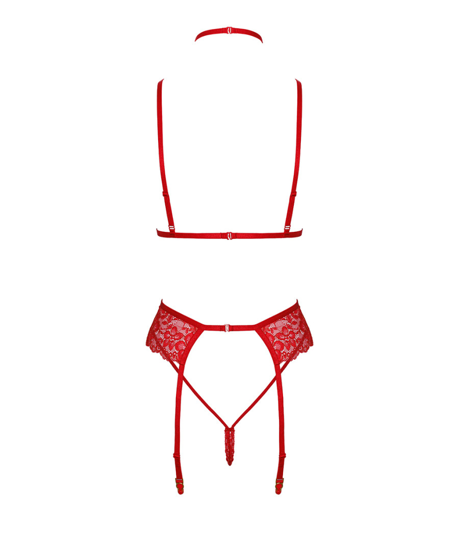 Ensemble 5 pièces Bondage Red Lace Kiss 243 - Kissable
