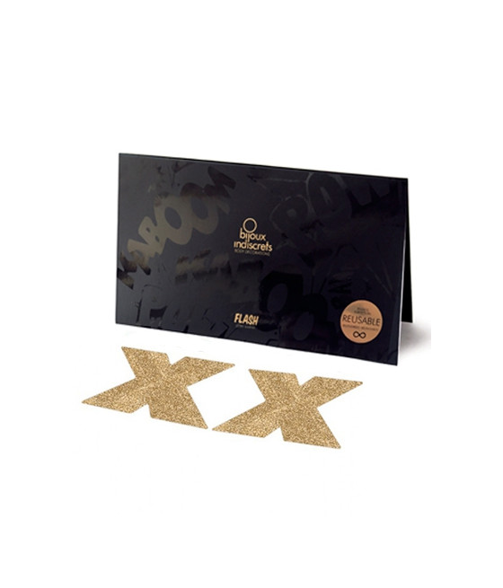 Bijoux de seins Flash Croix Or