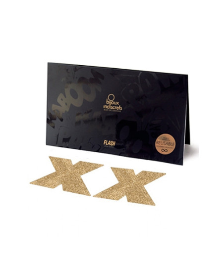 Bijoux de seins Flash Croix Or