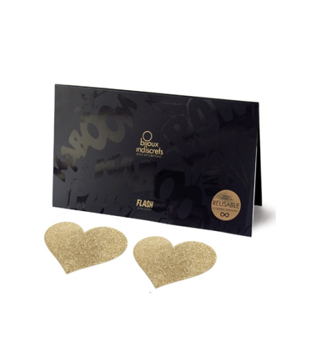 Bijoux de seins Flash Coeur Or