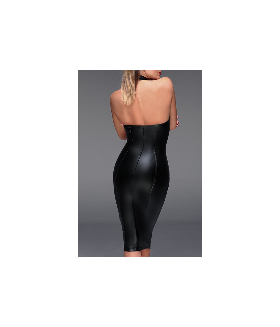 Robe moulante wet look F160