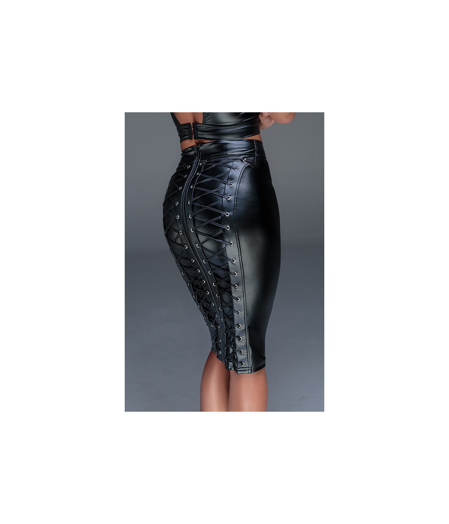 Jupe crayon wet look F152