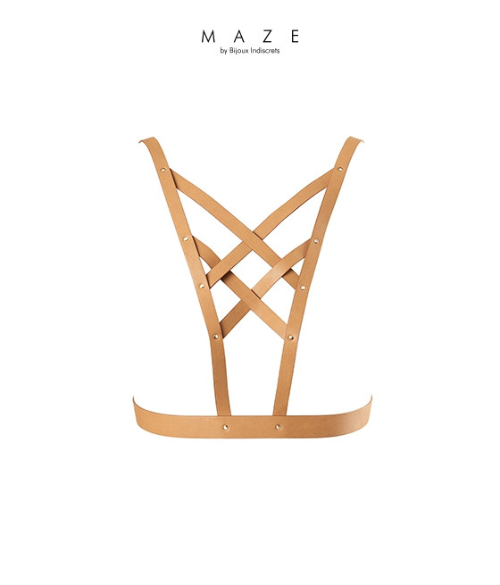 Harnais décolleté croisé marron - Maze