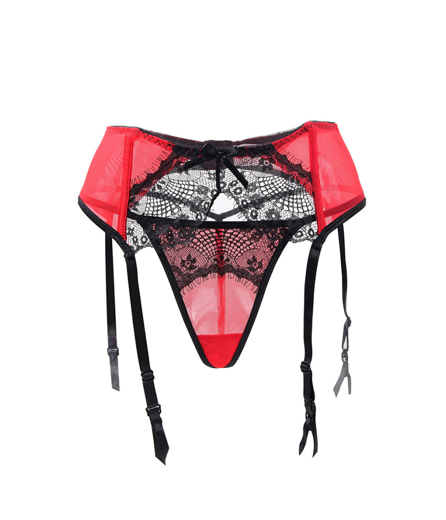 Porte-jarretelles rouge et noir grande taille - Paris Hollywood