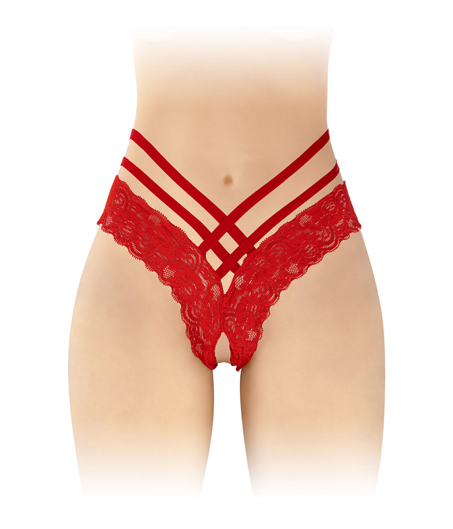 Tanga ouvert Anne - rouge