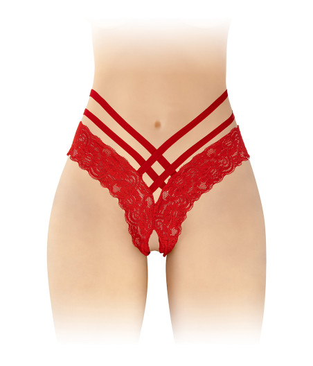 Tanga ouvert Anne - rouge