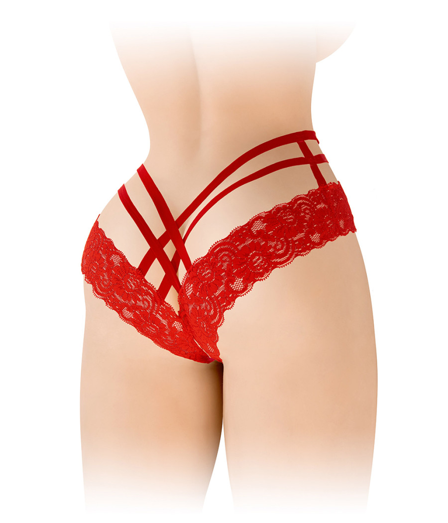 Tanga ouvert Anne - rouge