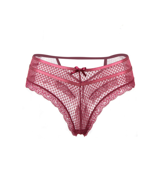 Tanga bordeaux dentelle - Paris Hollywood
