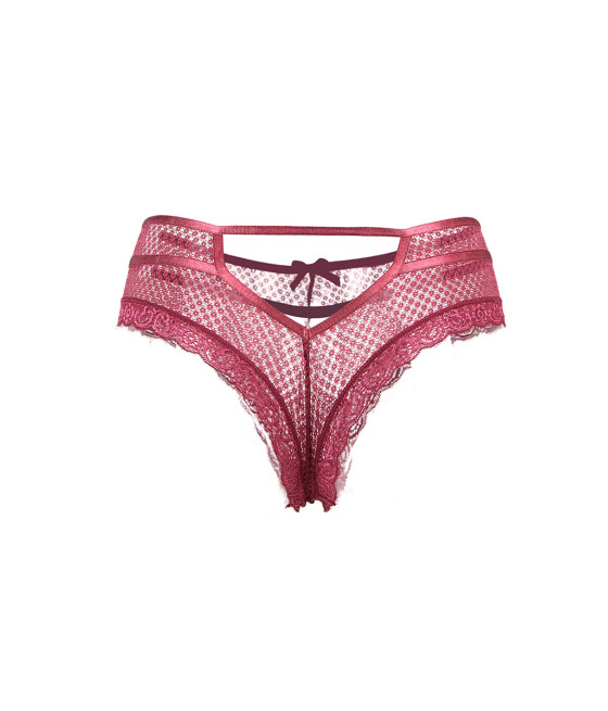 Tanga bordeaux dentelle - Paris Hollywood