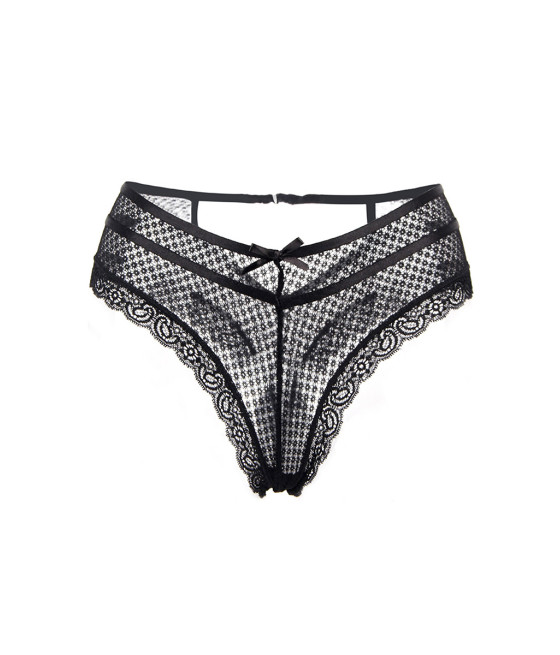 Tanga noir dentelle - Paris Hollywood