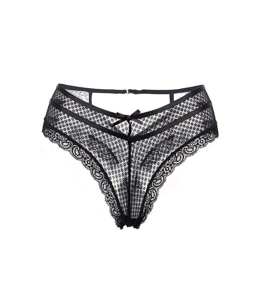 Tanga noir dentelle - Paris Hollywood
