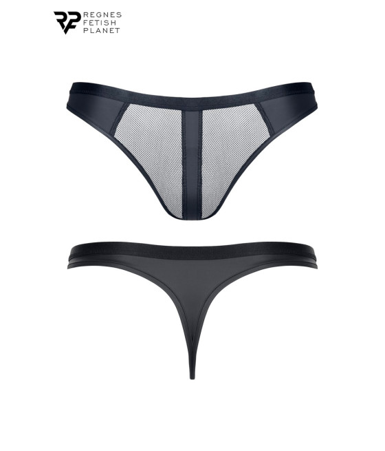 String noir wetlook et mesh - Regnes