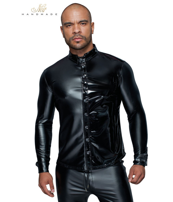 Chemise wetlook et vinyle H064