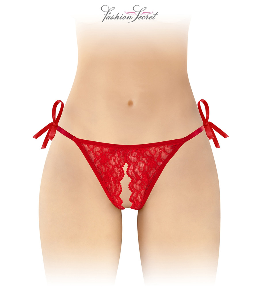 String rouge ouvert à nouer Stella - Fashion Secret