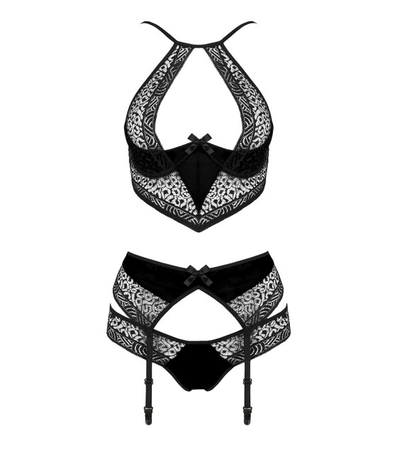 Ensemble à jarretelles Scarlet noir - Passion