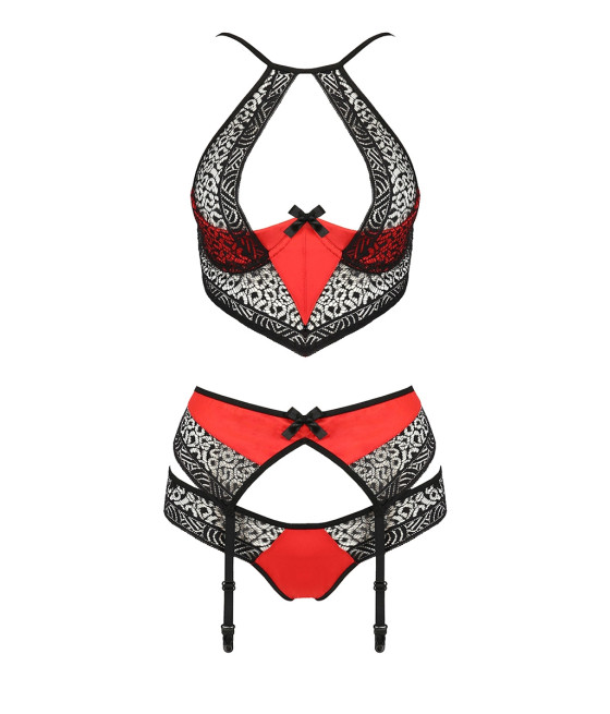 Ensemble à jarretelles Scarlet rouge - Passion