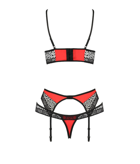 Ensemble à jarretelles Scarlet rouge - Passion