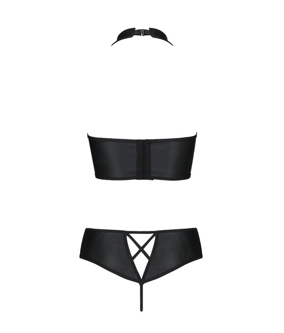 Bustier et string faux cuir Nancy - Passion