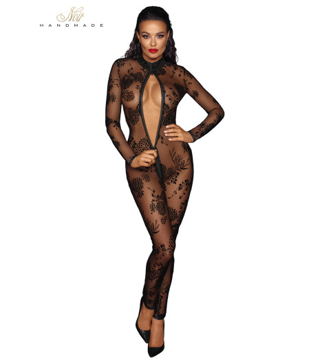 Combinaison intégrale en tulle floqué F237