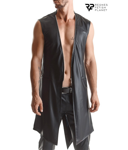 Veste longue sans manche wetlook Marco - Regnes