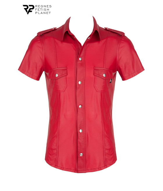 Chemise manches courtes wetlook rouge Carlo - Regnes