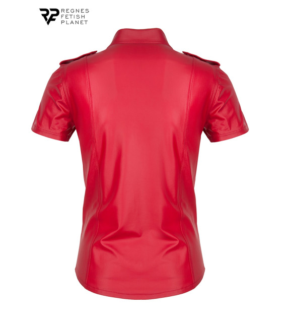 Chemise manches courtes wetlook rouge Carlo - Regnes