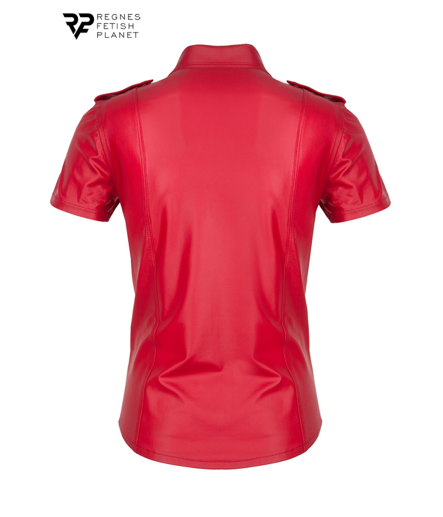 Chemise manches courtes wetlook rouge Carlo - Regnes