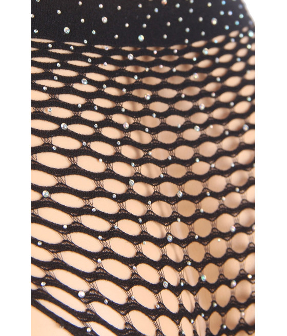 Ensemble 2 pièces résille et strass - Paris Hollywood