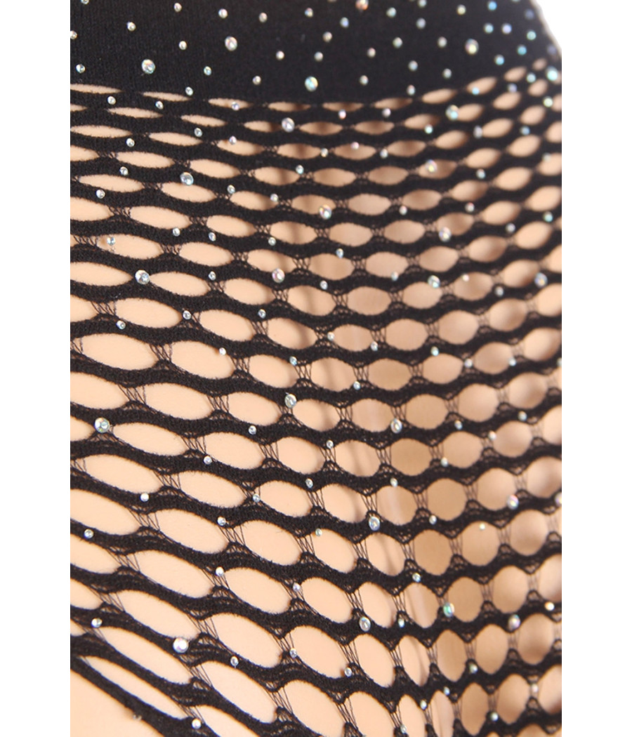 Ensemble 2 pièces résille et strass - Paris Hollywood