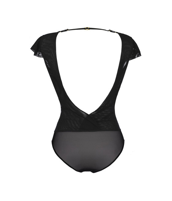 Body tulle et dentelle noir V-9900 - Axami
