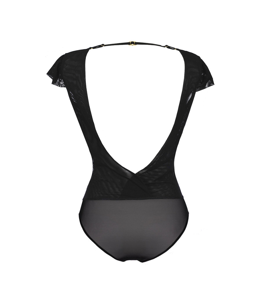 Body tulle et dentelle noir V-9900 - Axami