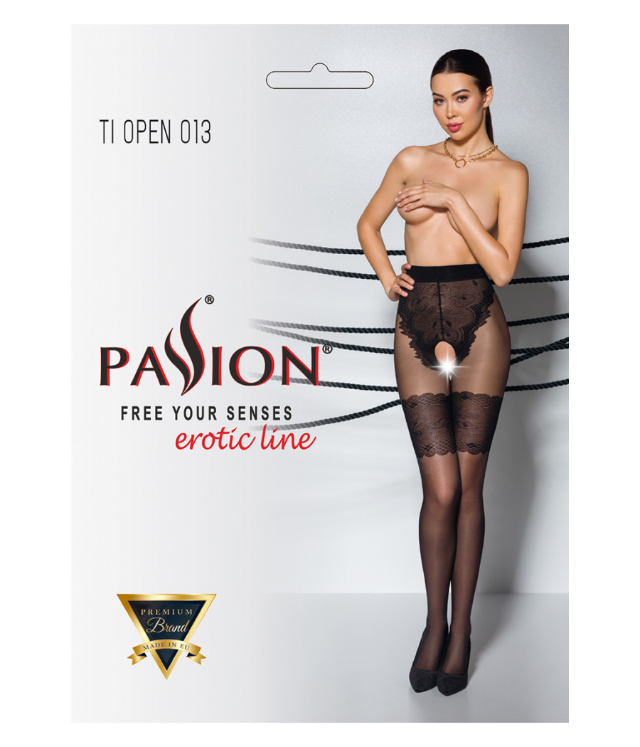 Collants ouverts TI013 20/40 deniers - noir