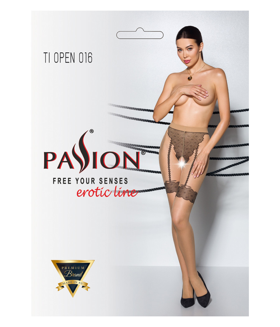 Collants ouverts TI016 20 deniers - beige